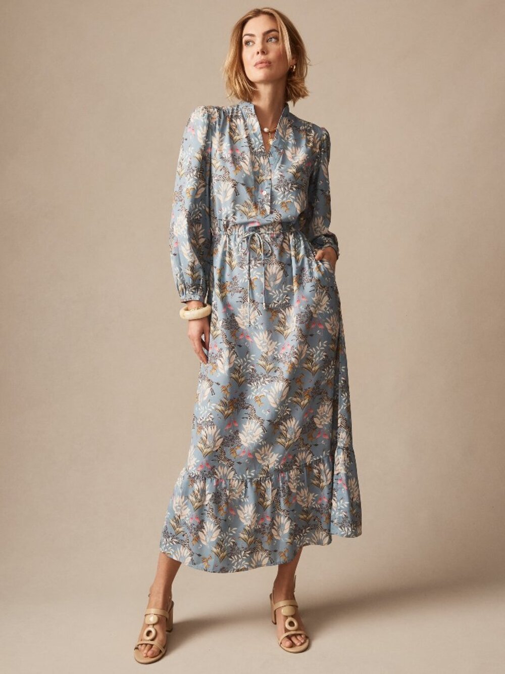 J McLaughlin Amrita Dress in Zebra Story - Denim NEW